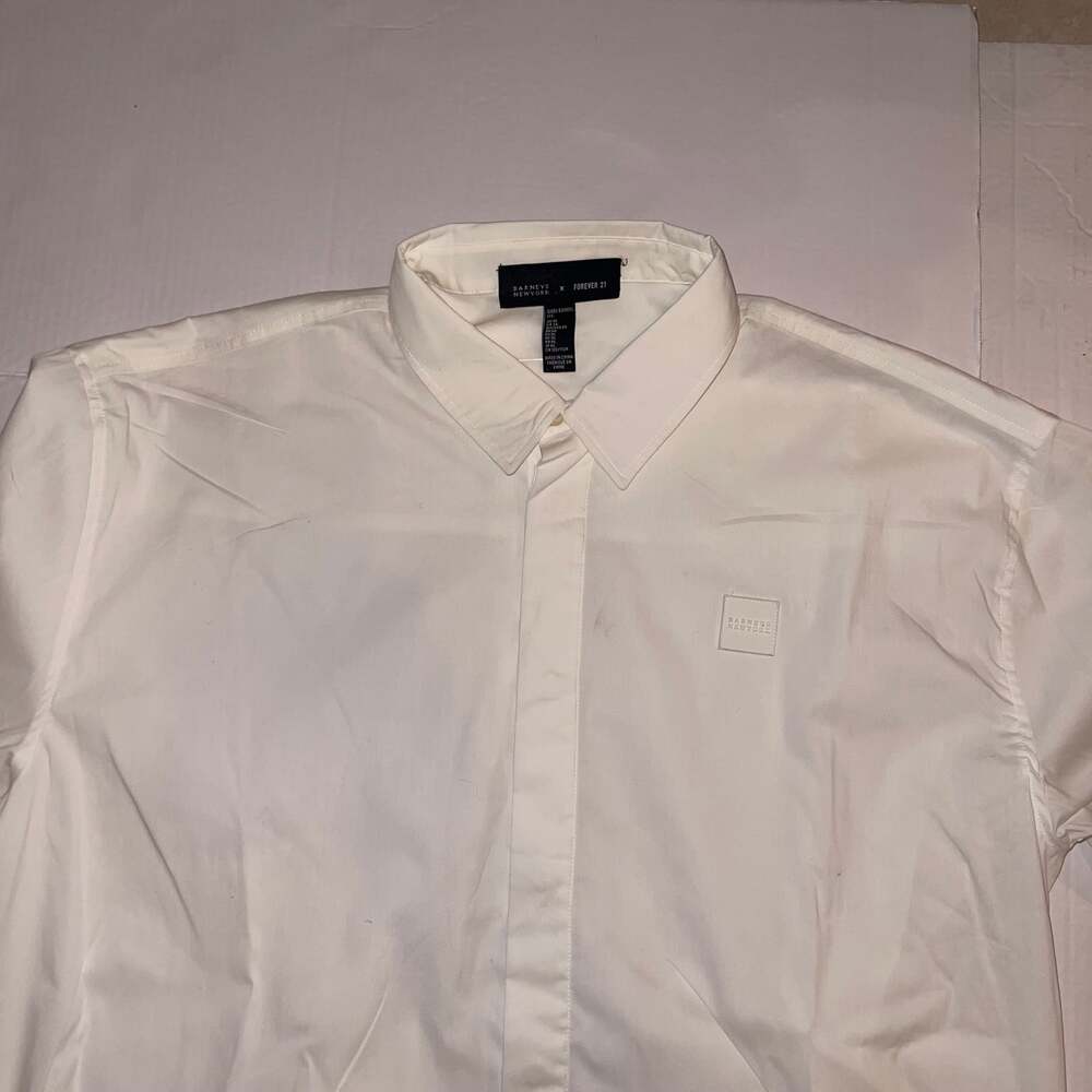 Barneys New York Forever 21 Men  White Button-Up Long sleeve XL
